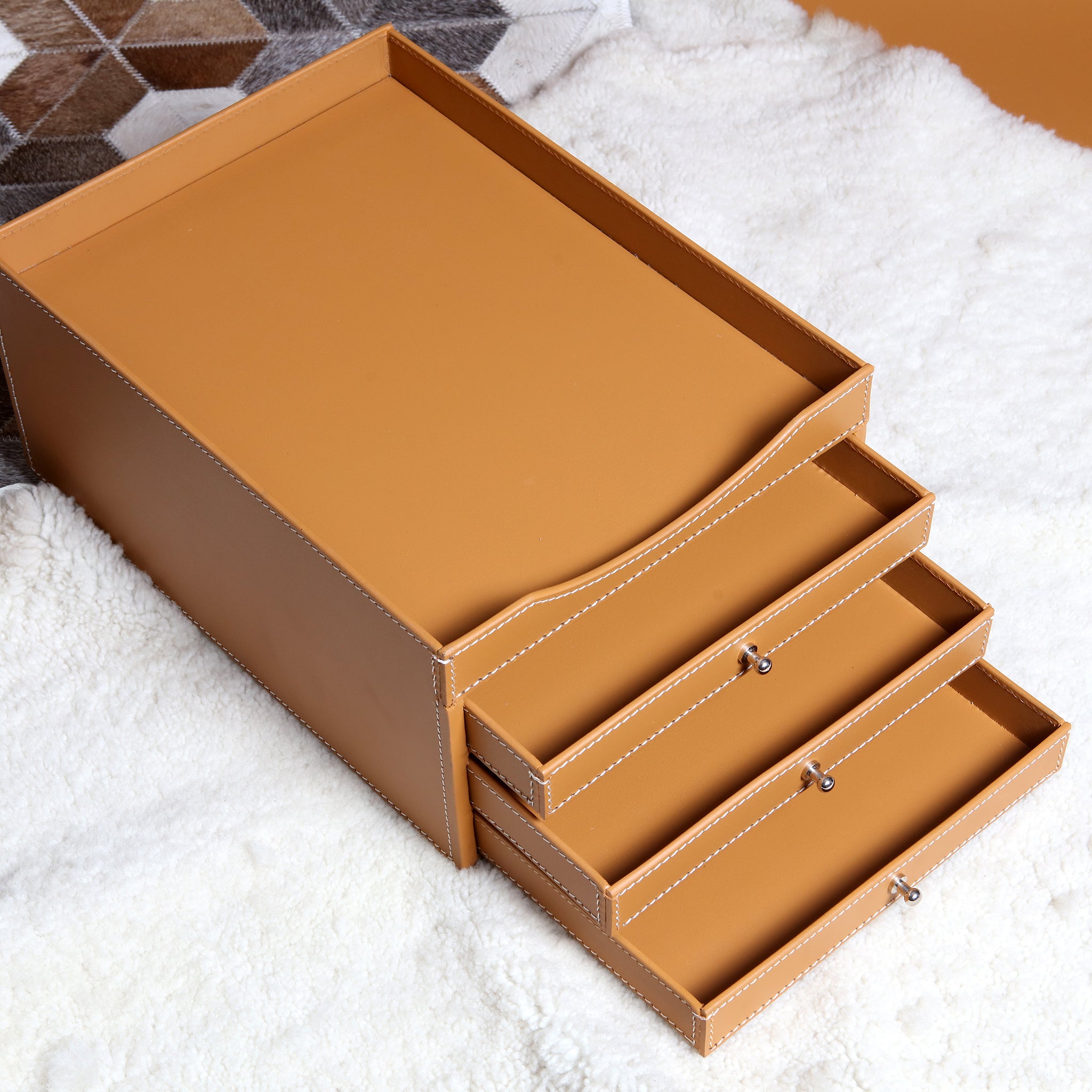 Letter Tray - Rectangle with 3 Drawers