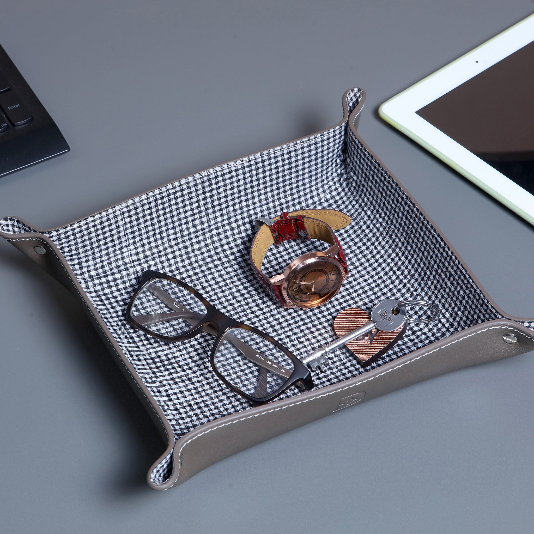 Catchall Tray with Cloth Lining