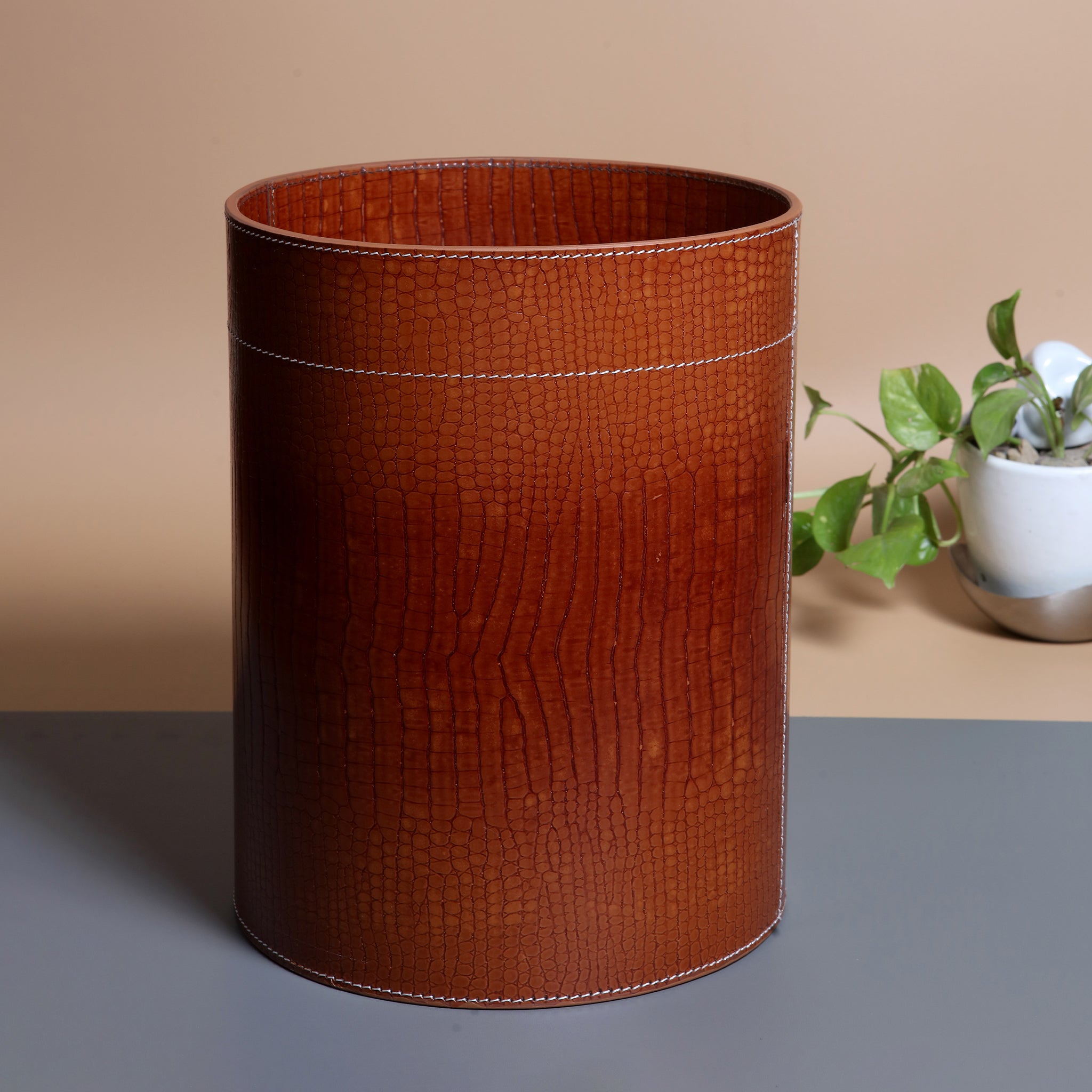 Croco Waste Paper Basket - High Shine