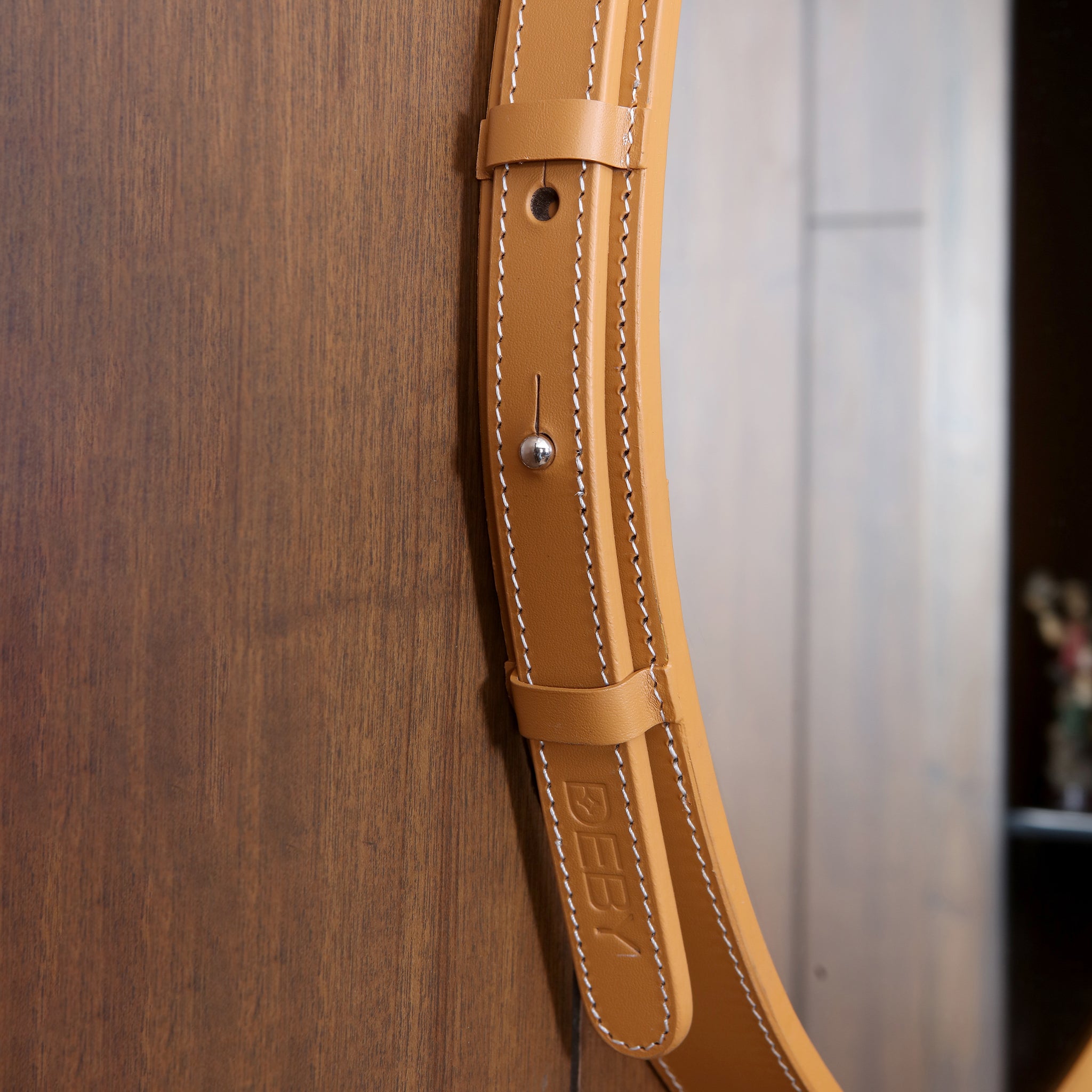 Wall Hanging Mirror - Tan