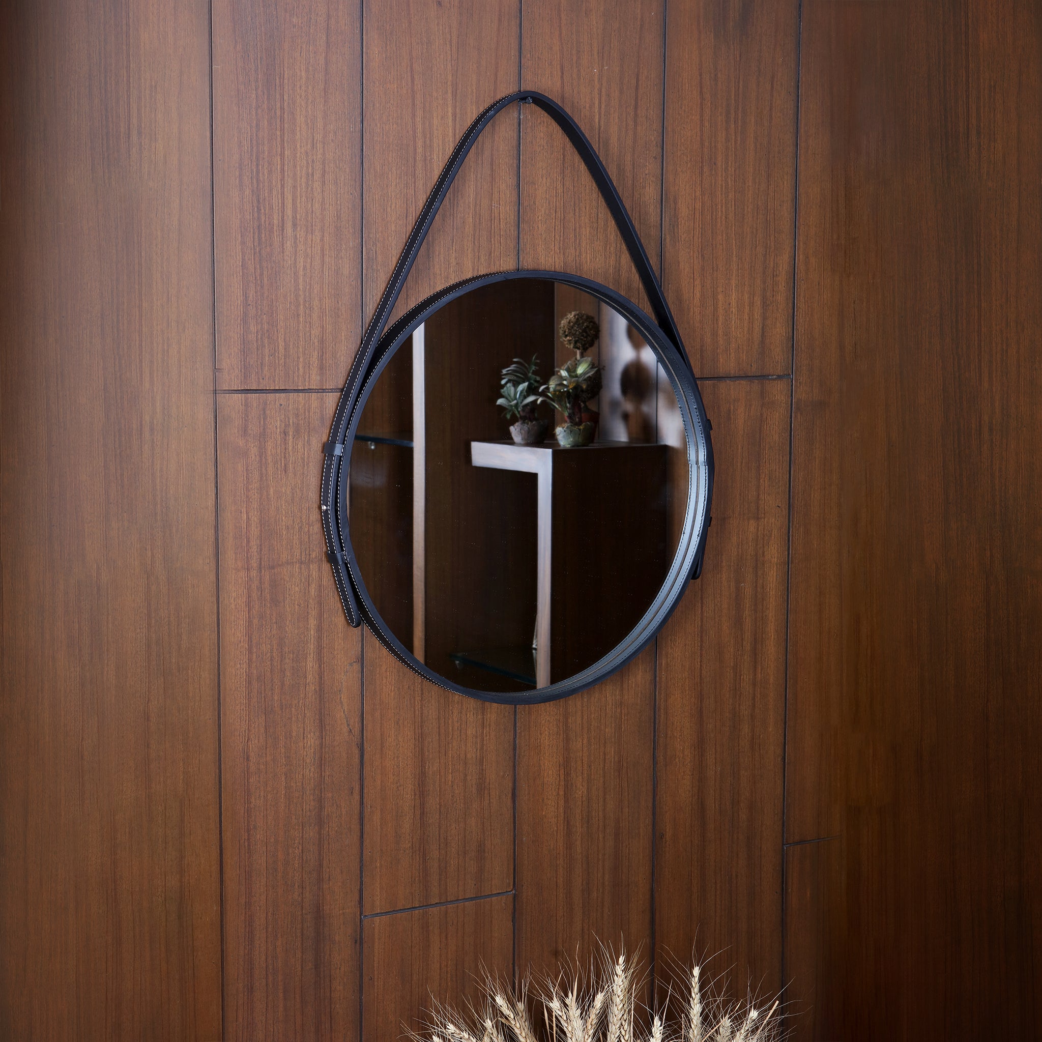 Wall Hanging Mirror - Black