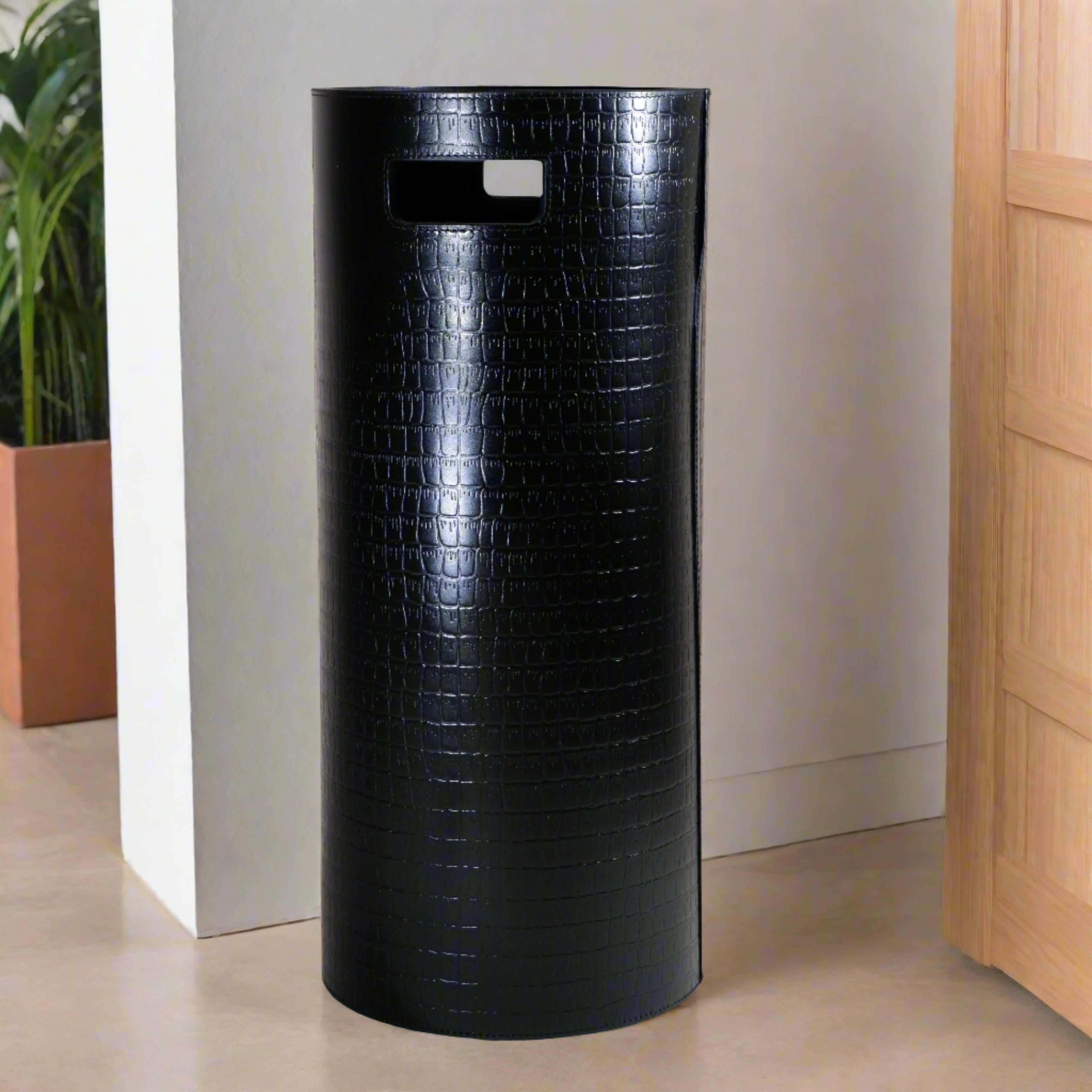 Umbrella Stand - Croco Black