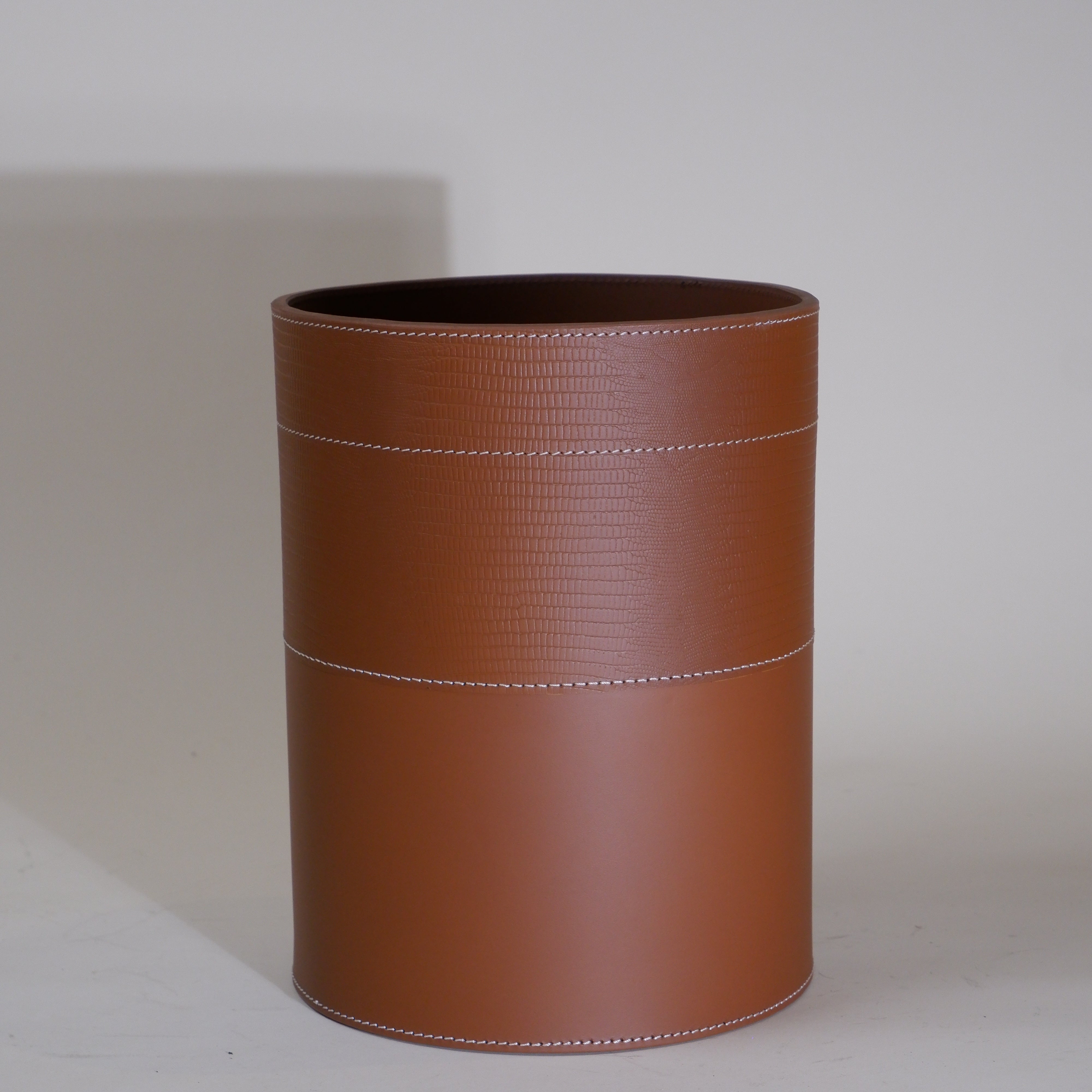 Croco Waste Paper Basket - Cognac Small Print