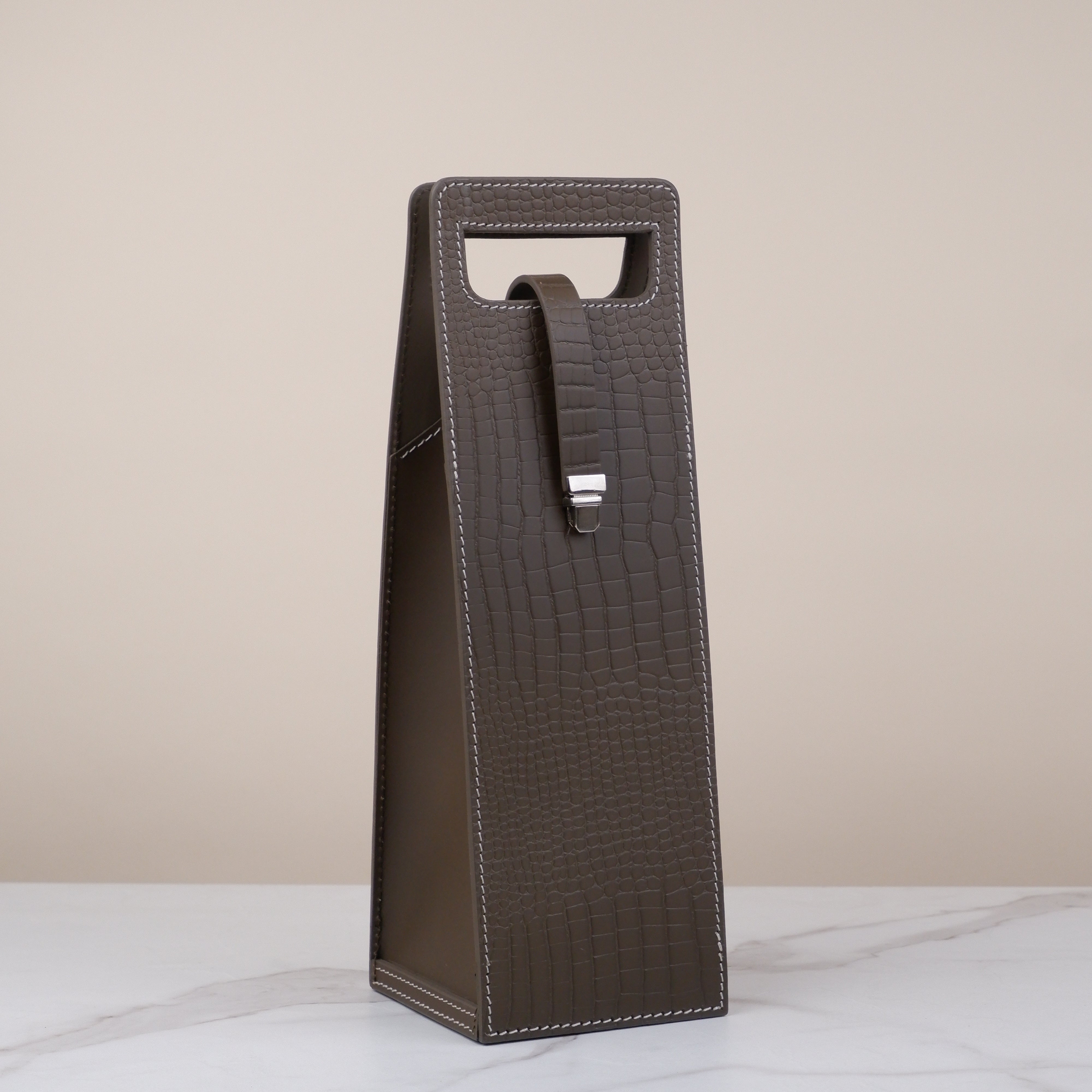 Tote Wine Holder - Croco Elephant Grey Large Print