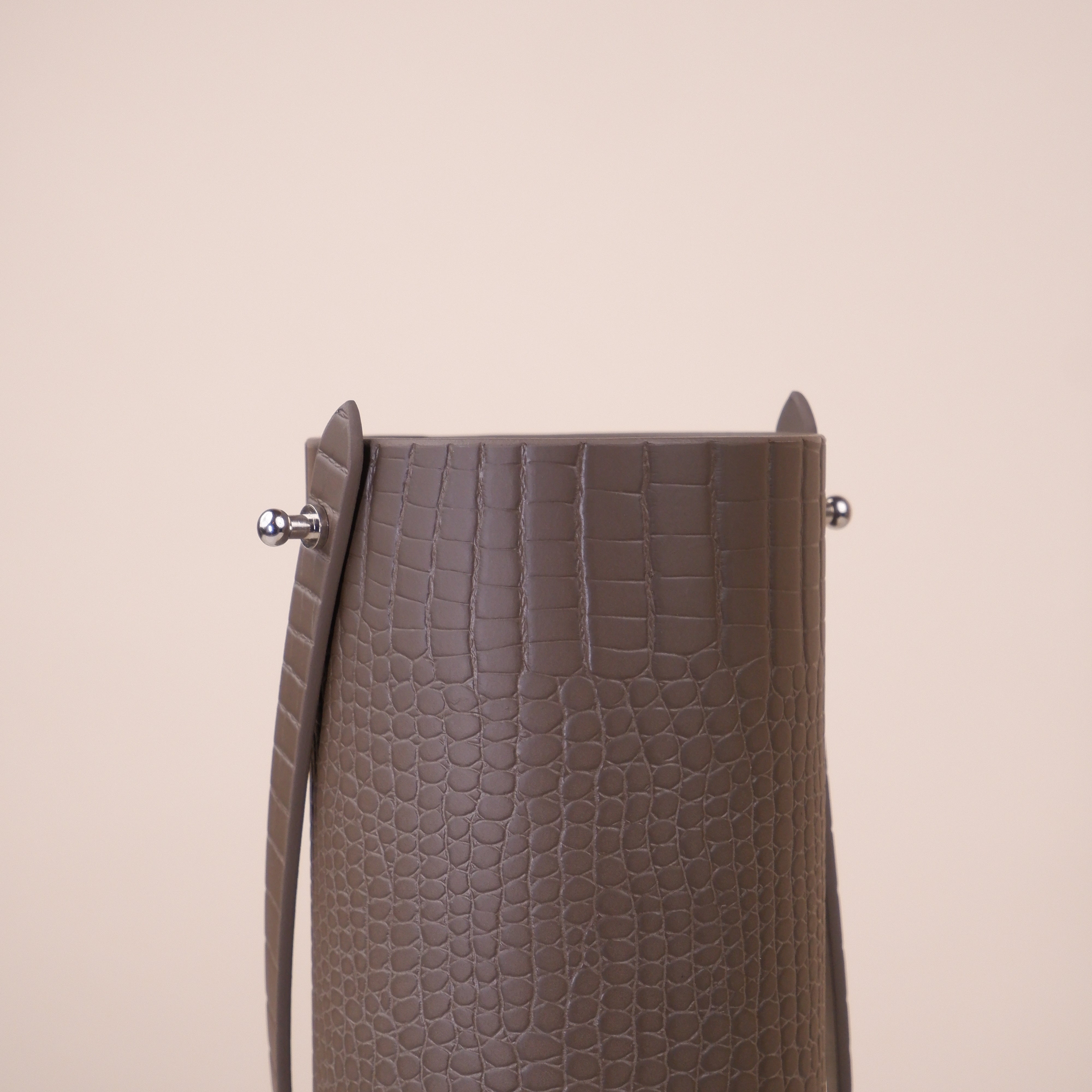 Cylinder Large Wine Holder - Croco Elephant Grey Large Print