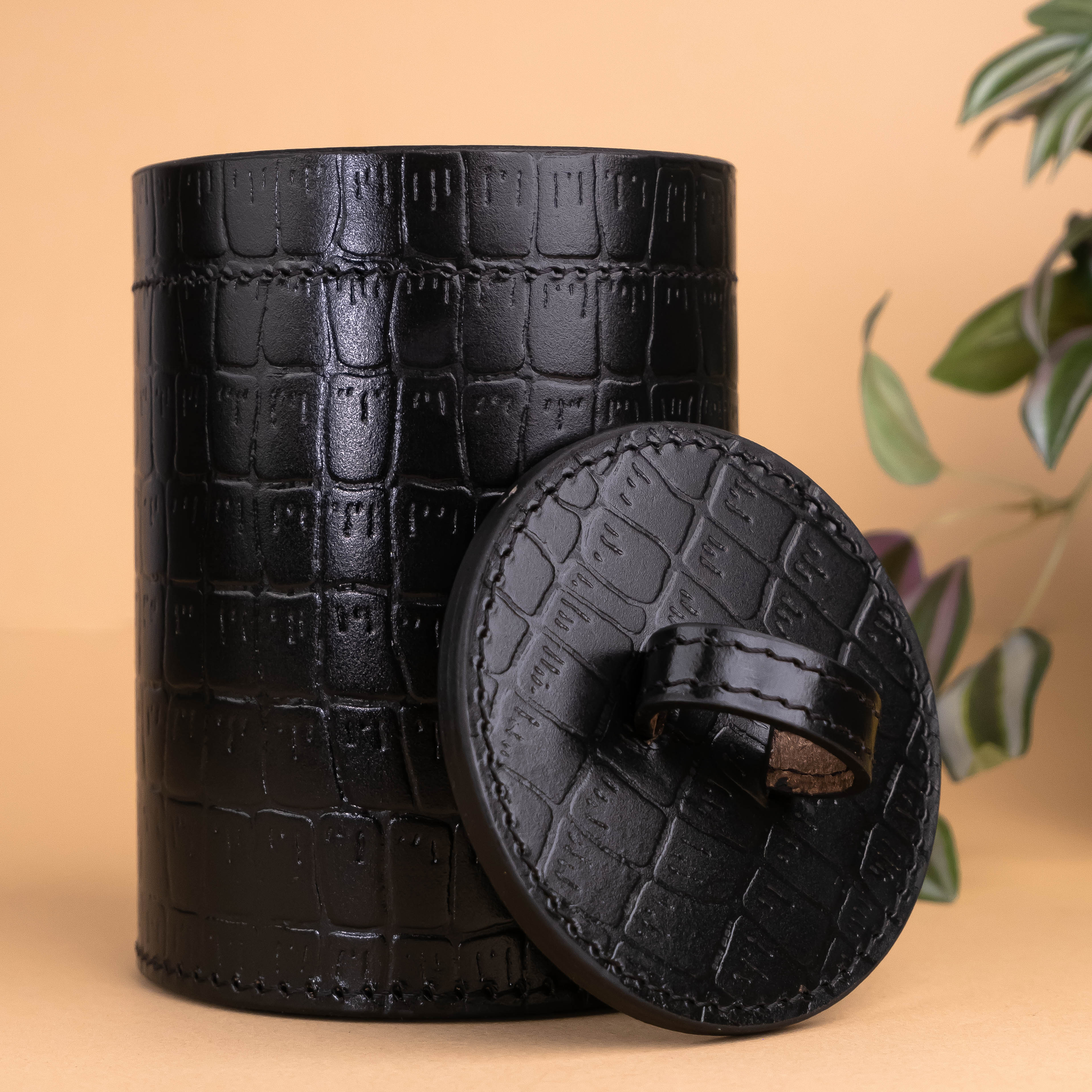 Cylinder Multi Utility Box - Croco Black