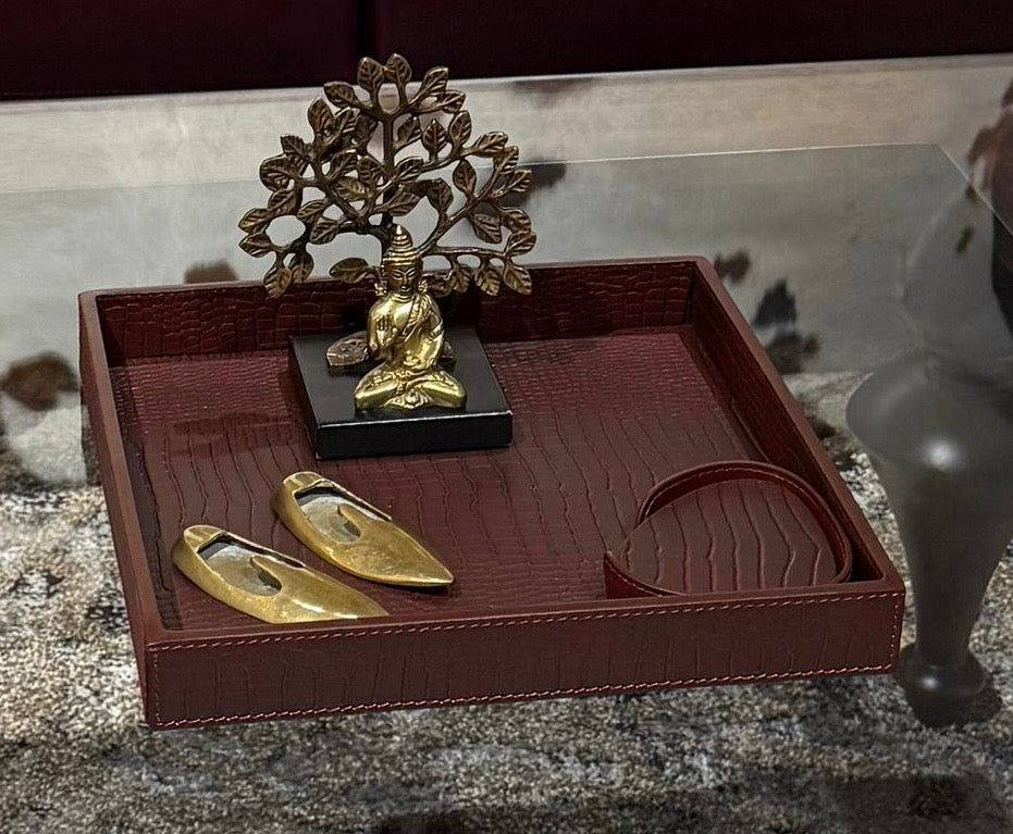 Square Serving Tray - Croco